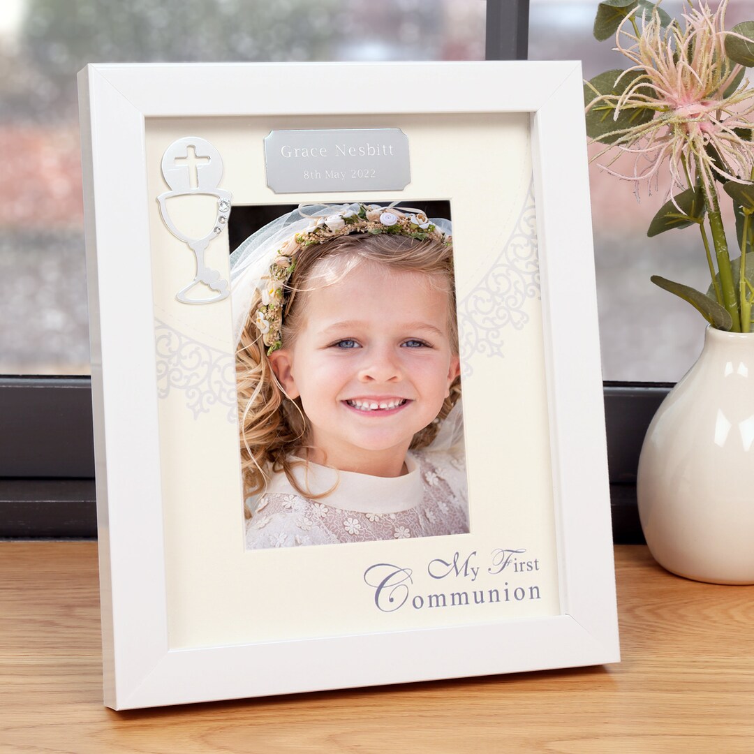 Engraved Girl's 1st Holy Communion Photo Frame, Personalised First Holy ...