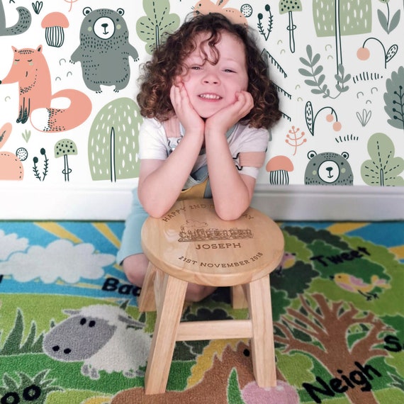 Personalised Train Design Wooden Kids Stool Toddler Stools Birthday Gift Christening Gift Nursery Playroom Furniture Custom Stool Etsy