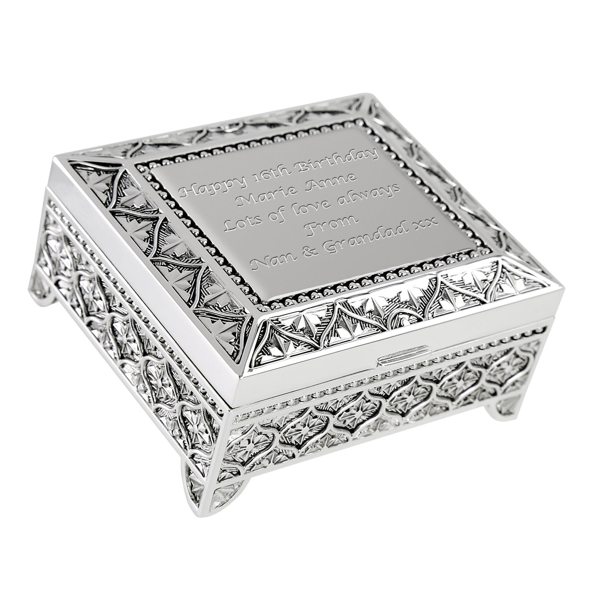 Girls 16th Birthday Gift Silver Plated Trinket Box | Etsy