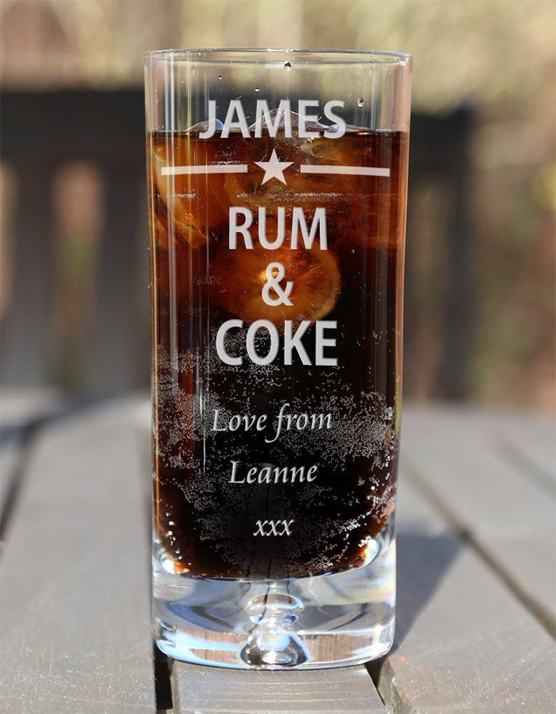 Rum & Coke Highball Glass Personalised Engraved Boxed Rum Etsy UK