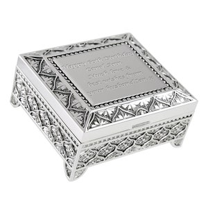 Girls 60th Birthday Gift Silver Plated Trinket Box Personalised Engraved Sixtieth Birthday Idea for Girl 60 Unique Girls Jewellery Box Gift