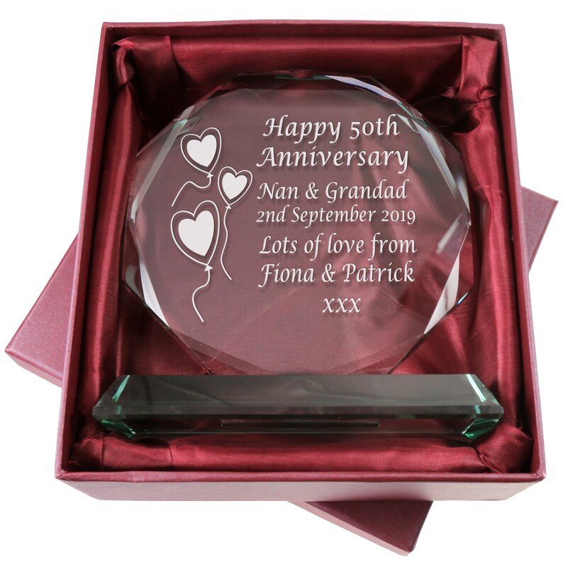 50th Gold Wedding Anniversary Couple Personalised Engraved Cut Etsy