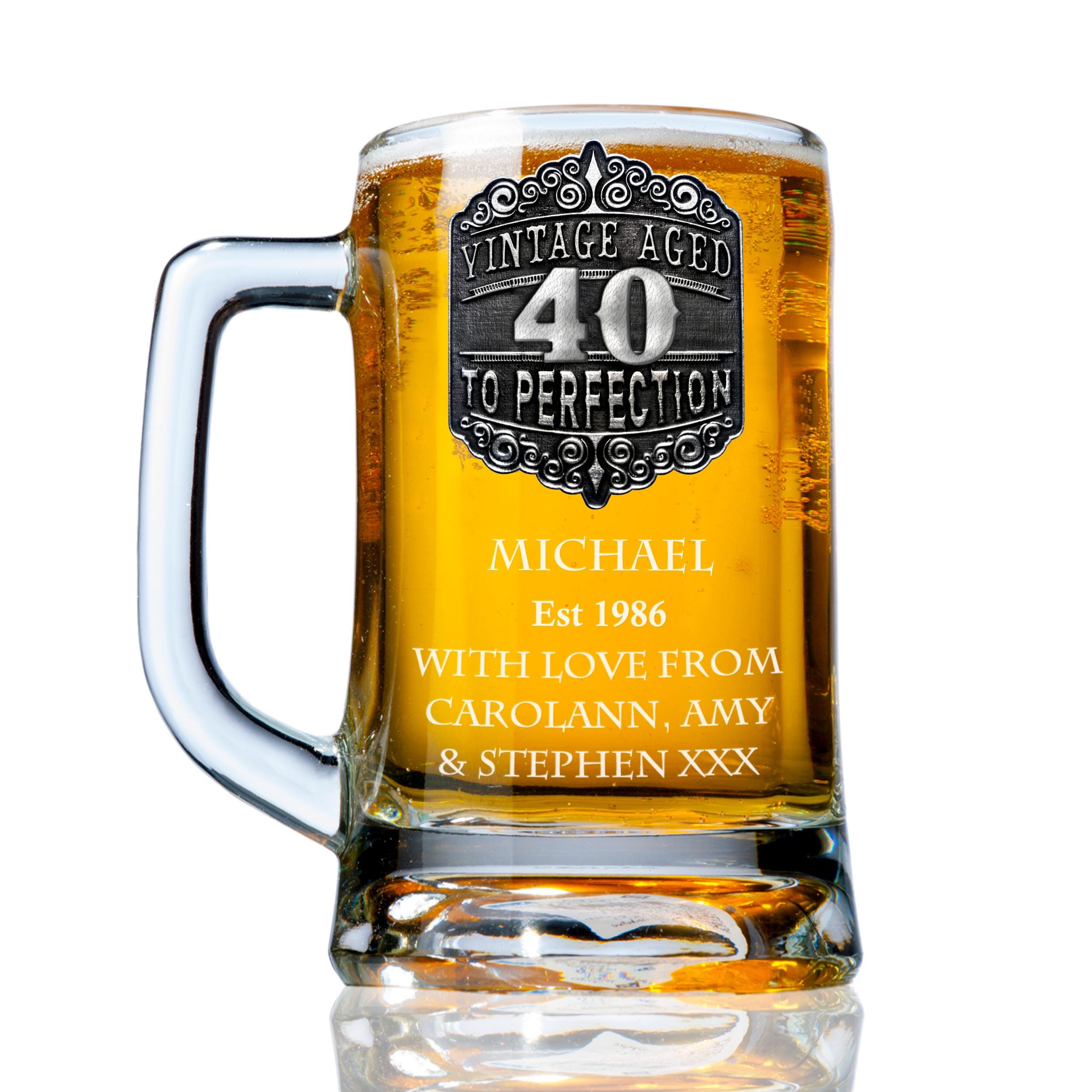 Chope à Bière 40 Ans - Cadeau Anniversaire 40 Ans Homme Ou Femme 18 Oz