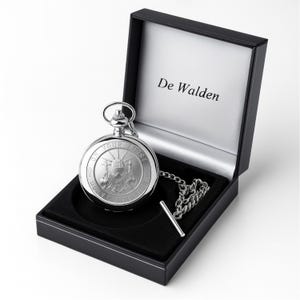 Personalised Boys First Holy Communion Pocket Watch Gift, Catholic 1st Communion Pewter Watch for Son Grandson Godson Black Gift Box