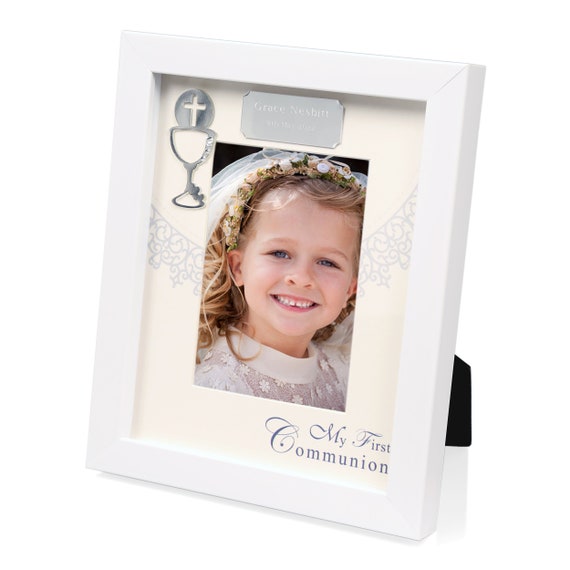 Regalos de primera comunión para niñas, marco de fotos personalizado de la  primera comunión con nombre y fecha, Primera Comunión, D5