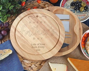 Father's Day Gift Personalised Cheeseboard Set Quality Cheese Board Fathers Personalized Engraved Gifts For Dad Daddy Father Presents Ideas