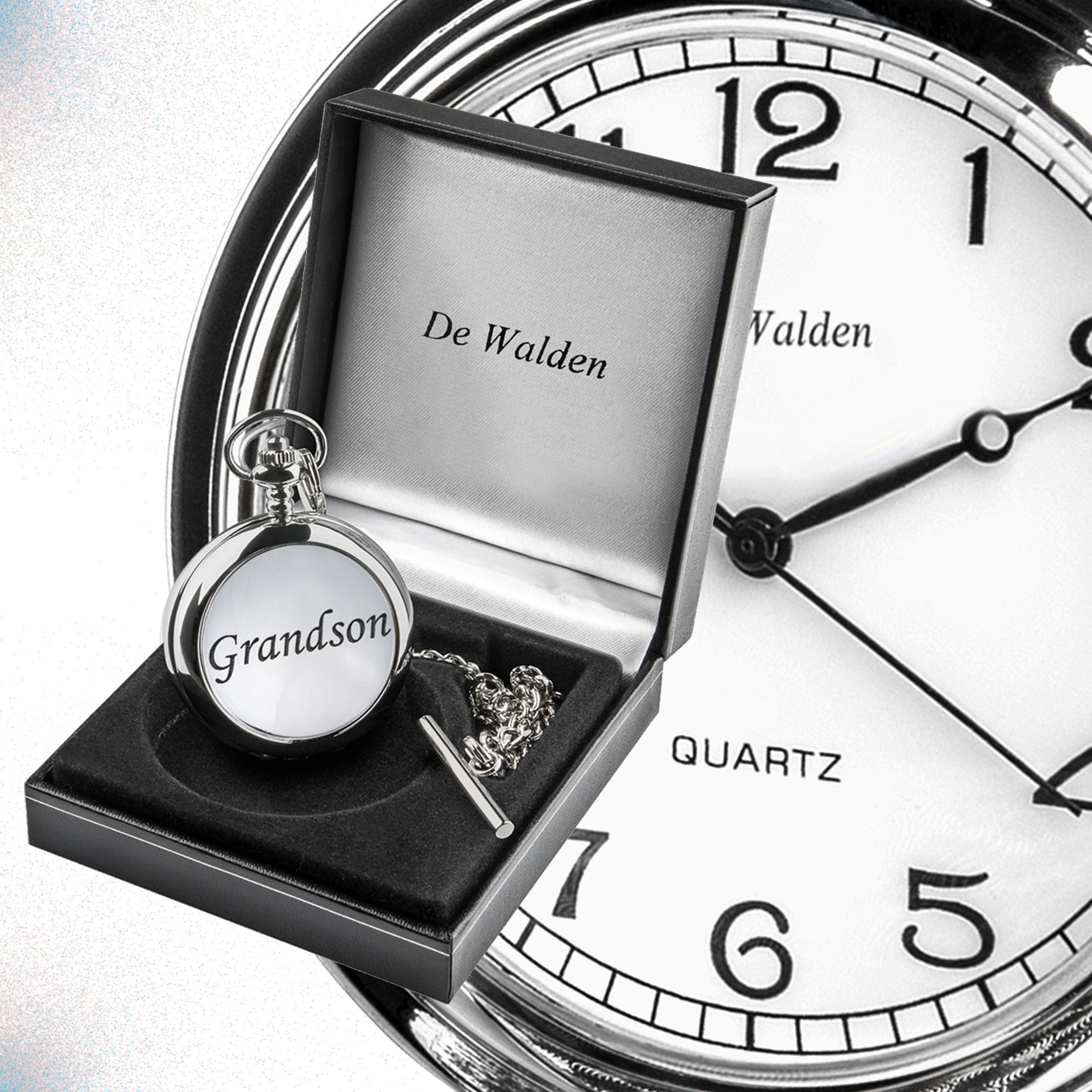Engraved Personalised Boys Quality Pocket Watch Grandson Feature Case Front in Gift Box Gift Ideas for Christening Birthday Christmas Etc Etsy Canada