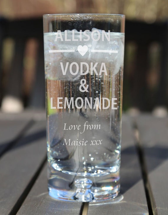 Engraved Hi-Ball Mixer Glass Vodka & Coke Gin & Tonic Birthday Gifts Present