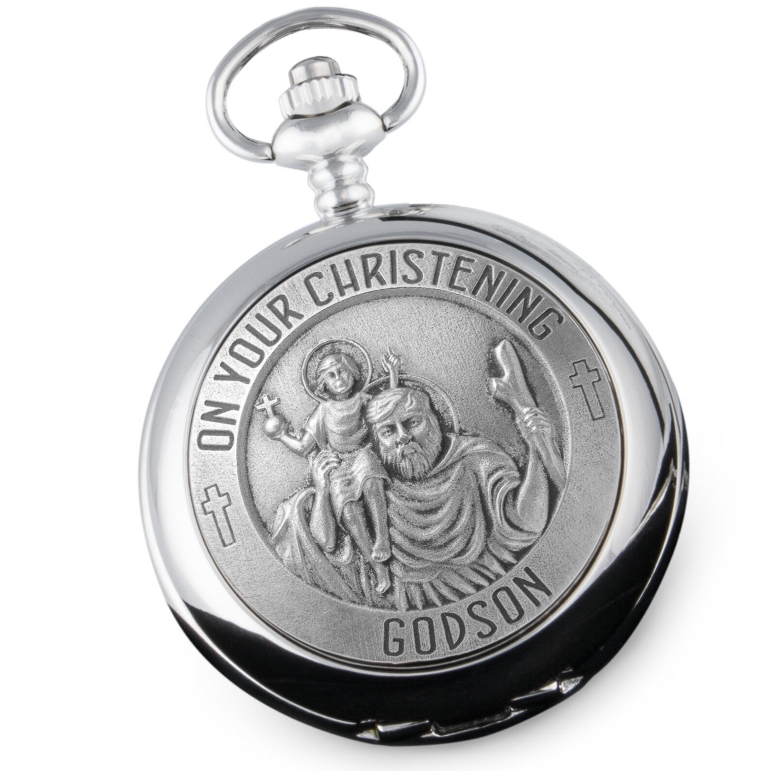 Godson Christening Pocket Watch Engraved Personalised With St Etsy UK