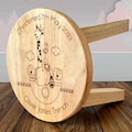 Kid's Personalized Wooden Stool With Noah’s Ark Design - Bespoke Toddler Keepsake, Christening, Baptism, New Baby Boy or Girl, Birthday Gift