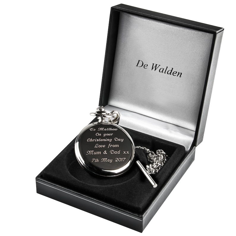 Engraved Personalised Christening Pocket Watch With St Etsy UK
