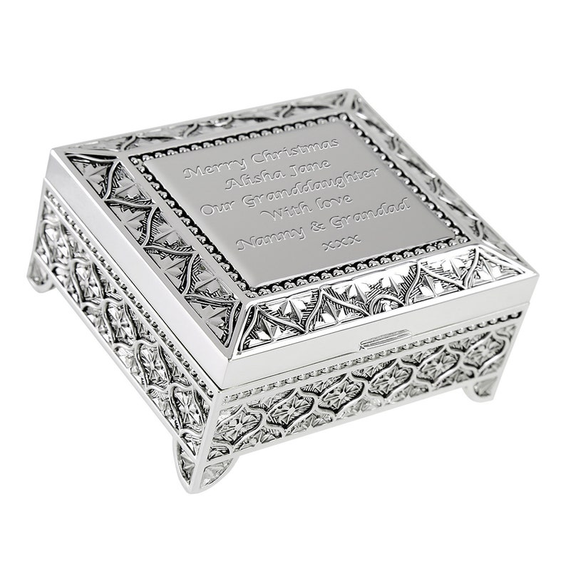 Granddaughter Christmas Gift Silver Plated Trinket Box - Etsy Australia