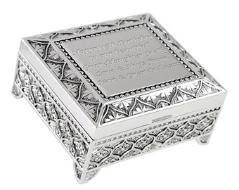 Girls 13th Birthday Gift Silver Plated Trinket Box Personalised Engraved Thirteen Birthday Idea for a Girl Unique Girls Jewellery Box Gift