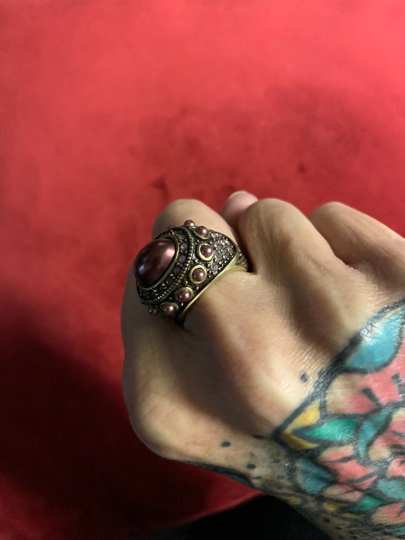 Pretty size 7 signed Heidi Daus statement ring fe… - image 5