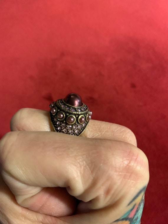 Pretty size 7 signed Heidi Daus statement ring fe… - image 2