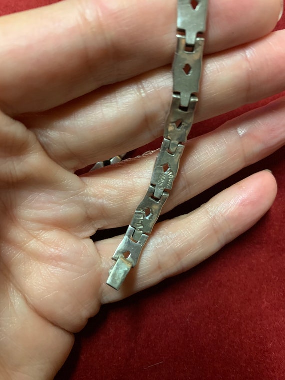 Vintage Mexico Solid Sterling Silver Stamped 925 Chunky Link