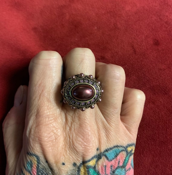 Pretty size 7 signed Heidi Daus statement ring fe… - image 1