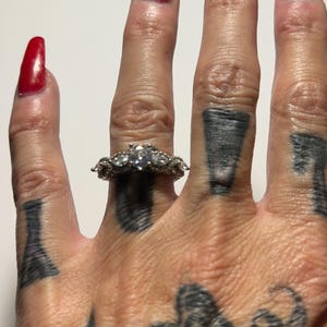 Gorgeous size 6 1/2 CZ and sterling silver engagement ring