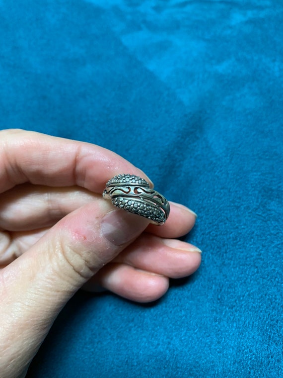 Vintage size 7 sterling silver band style ring wi… - image 1