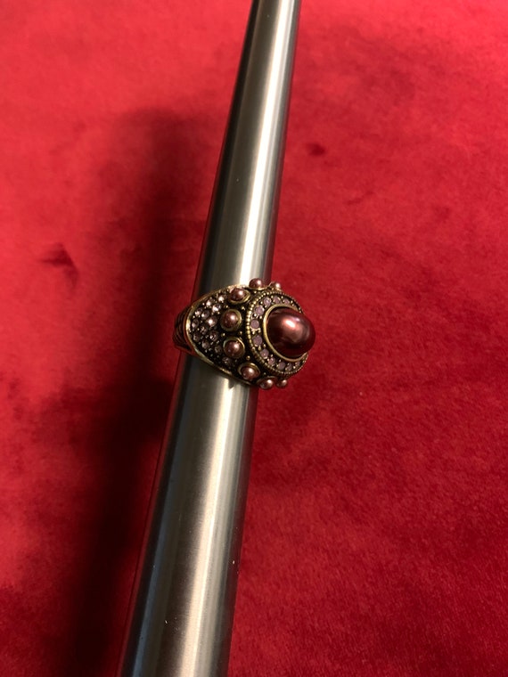 Pretty size 7 signed Heidi Daus statement ring fe… - image 4