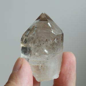 2 Moving bubbles, Raw enhydro crystal,Natural enhydro diamond point, Enhydro quartz point, Raw smoky quartz point, #593