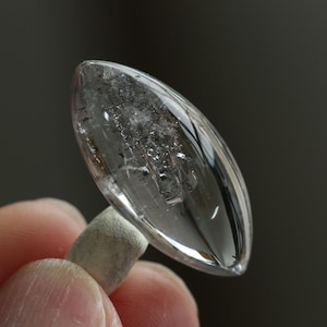 1 Moving bubble, Natural enhydro quartz, Polished Marquise crystal,Enhydro crystal, Enhydro diamond, Crystal gift,#044