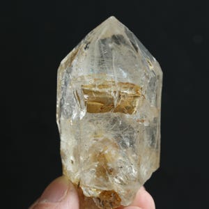 1 Moving bubble, Raw enhydro crystal point,Natural enhydro diamond, Enhydro quartz, Raw crystal quartz point，#234