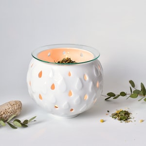 Porcelain candle holder, porcelain candlestick holder, handmade porcelain, candle holder, translucent porcelain, aromatherapy lamp