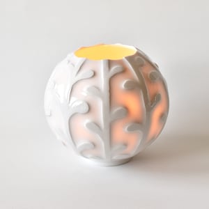 Porcelain candle holder, porcelain candlestick holder, handmade porcelain, candle holder, flower porcelain, translucent porcelain, Sunrise
