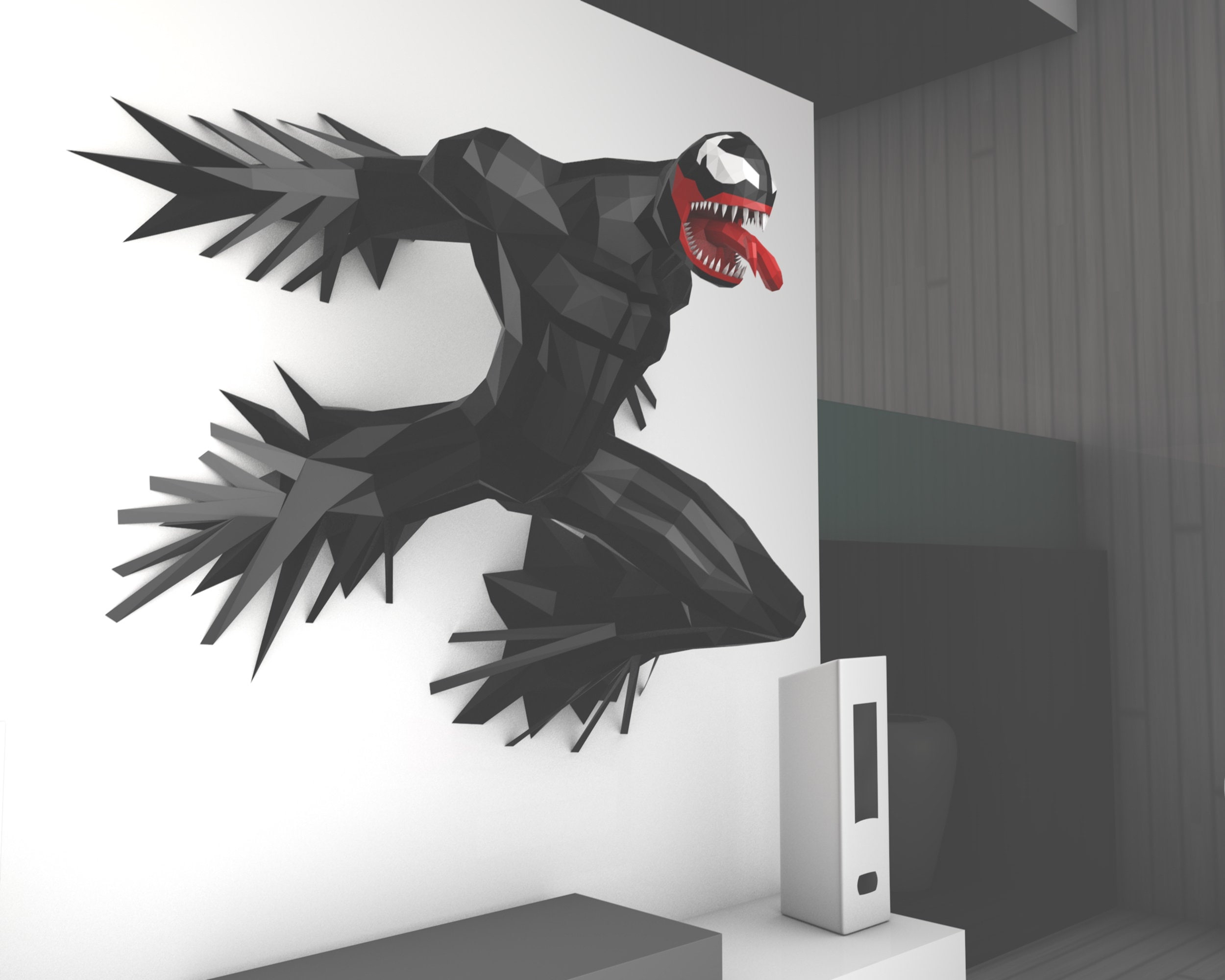 Venom Papercraft PDF Template DIY 3d Model FanArt Paper Etsy