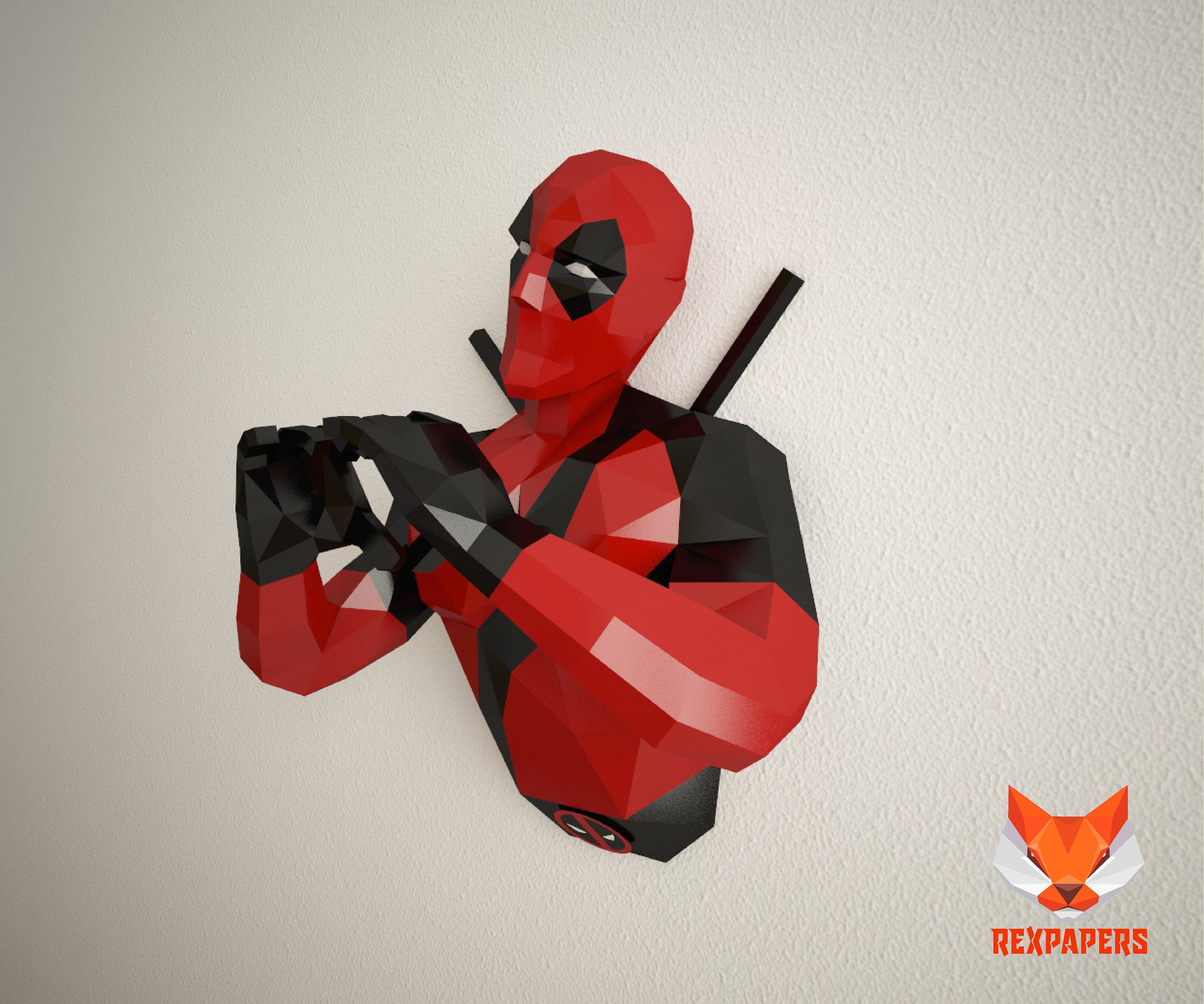 DeadPool Papercraft PDF Template DIY 3d Model FanArt Etsy México DeadPool Papercraft PDF Template DIY 3d Model FanArt Etsy México