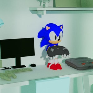 Sonic Edición Especial , PDF Template, DIY 3d Model, FanArt, Paper Sculpture, Low Poly, Pepakura, Sega ,papercraft, Manualidad,Arte de Papel