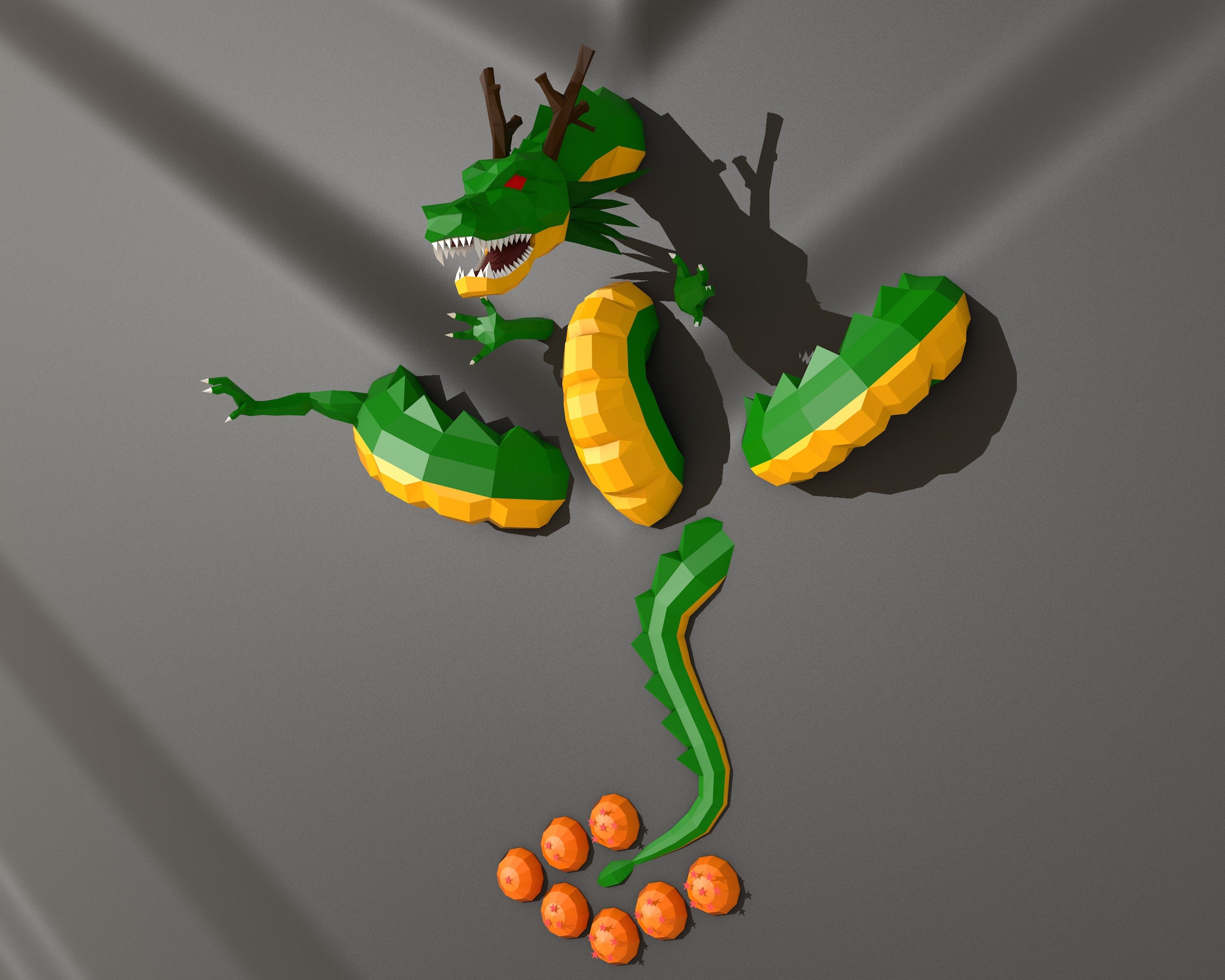 SHENLONG Papercraft PDF Template DIY 3d Model Fanart - Etsy