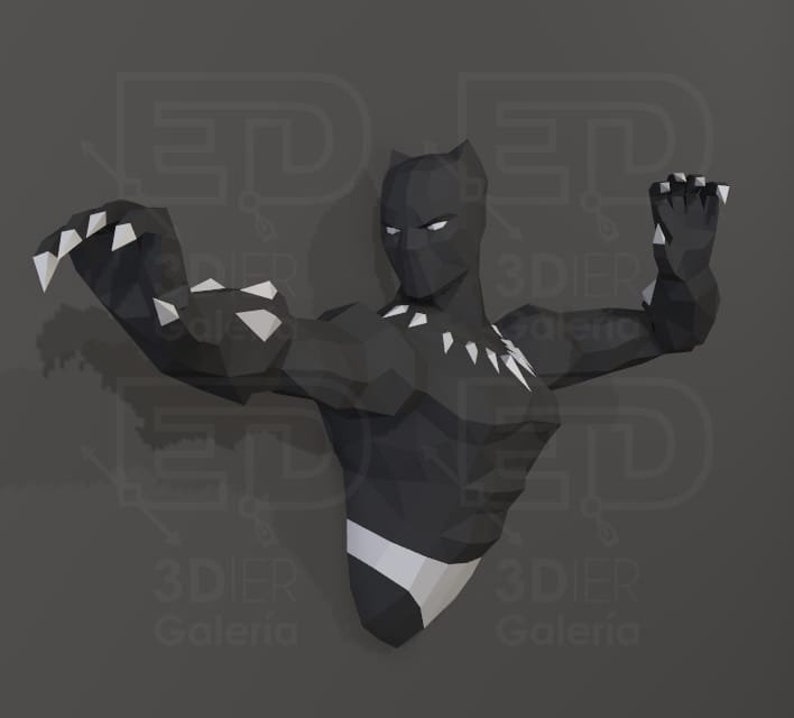 Black Panther Papercraft PDF Template DIY 3d Model FanArt | Etsy