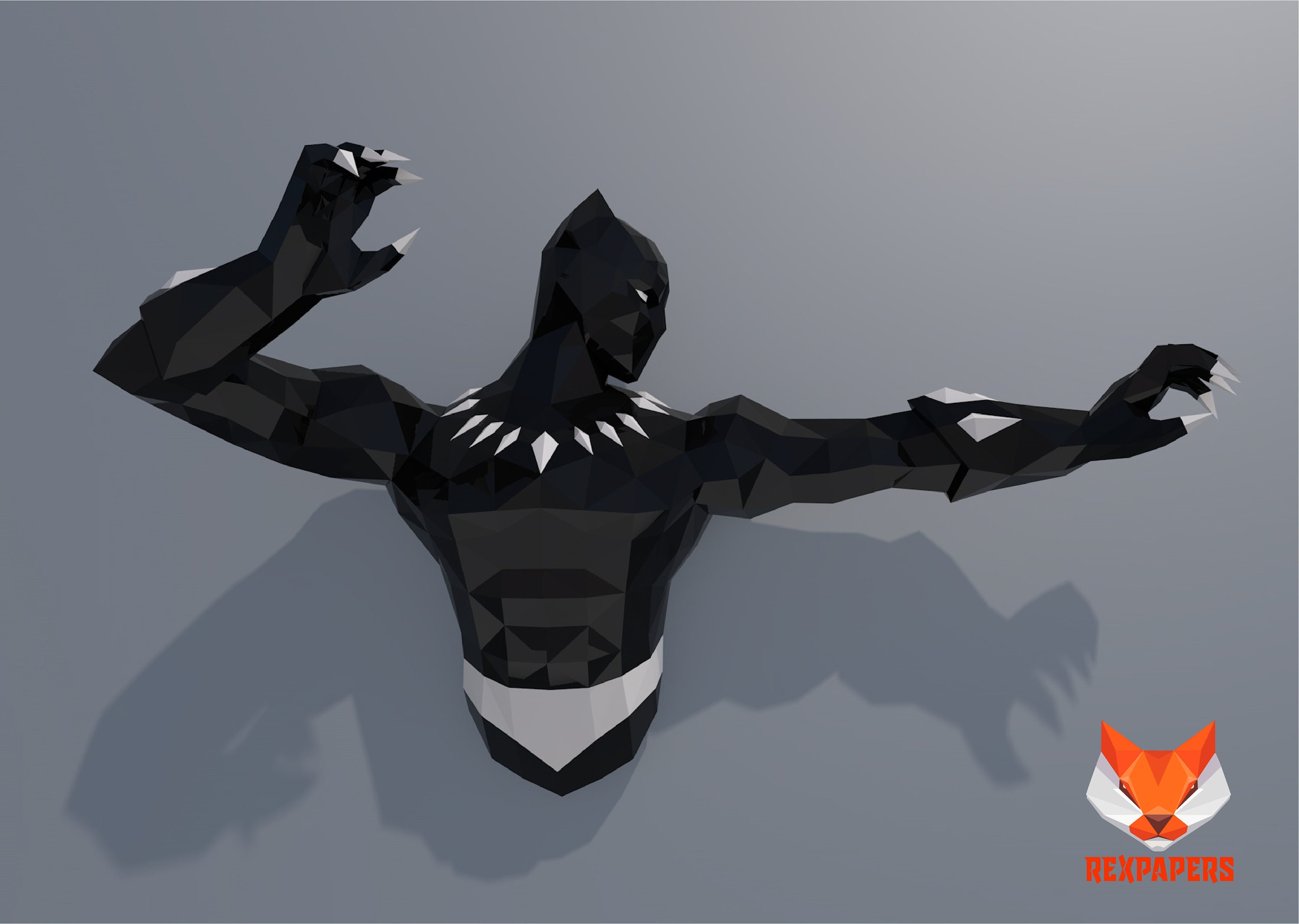 Black Panther Papercraft PDF Template DIY 3d Model FanArt | Etsy