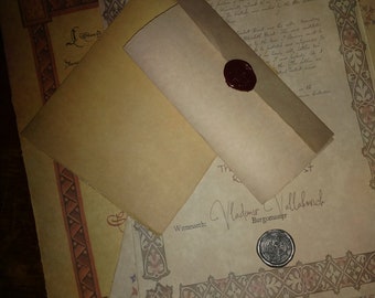 Death House Document Package with Burgomaster Manor Deed and Durst Documents, Curse of Strahd, Barovia, DM Handout, DnD Handout, Vampire