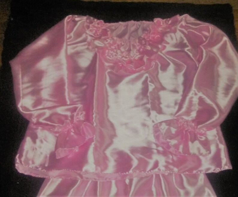Adult Baby Sissy Pink Satin Pajamas Panties Dress Up | Etsy