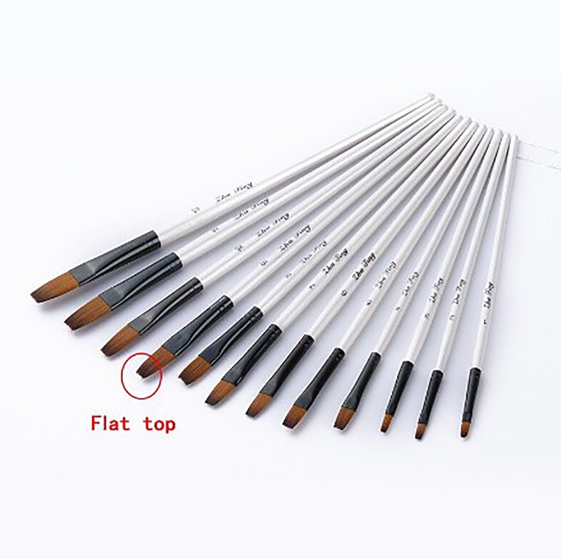 12pcs Hair Wooden Handle Watercolor Paint Brush Pen Set For Learning Diy Oil Acrylic Painting Art Paint Brushes Supplies,set 1