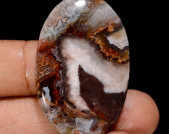 Supreme Top Grade Quality 100% Natural Crazy Lace Agate Oval Shape Cabochon Loose Gemstone For Making Jewelry 51 Ct. 40X25X5 mm MS-12928