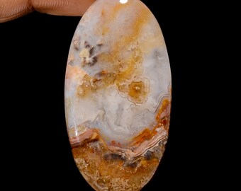 Marvellous Top Grade Quality 100% Natural Crazy Lace Agate Oval Shape Cabochon Loose Gemstone For Making Jewelry 47 Ct. 44X23X5 mm MS-12922