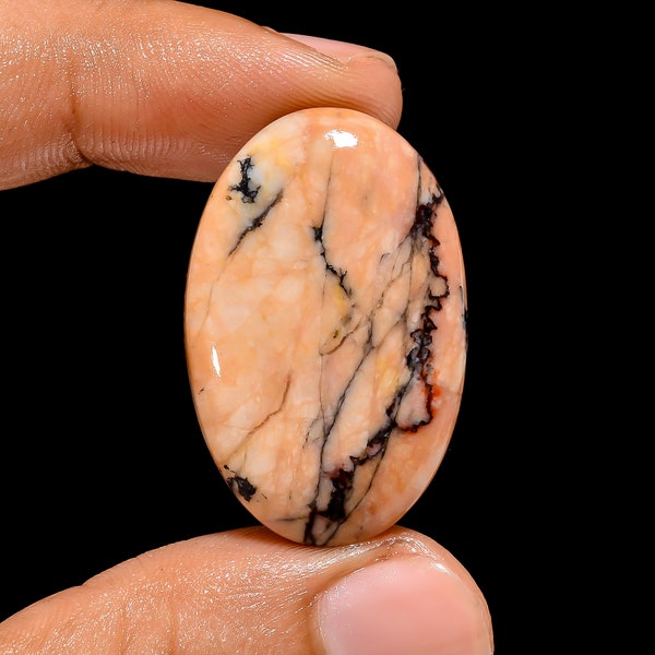 Fantastic Top Grade Quality 100% Natural African Rhodonite Oval Shape Cabochon Loose Gemstone For Making Jewelry 36.5 Ct. 32X20X6 mm MS-6156