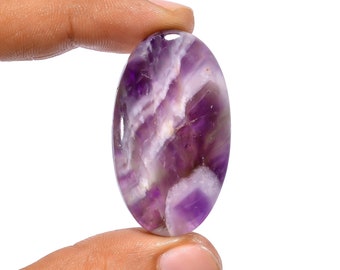 Amazing Top Grade Quality 100% Natural Chevron Amethyst Oval Shape Cabochon Loose Gemstone For Making Jewelry 60.5 Ct. 41X24X7 mm BS-28618