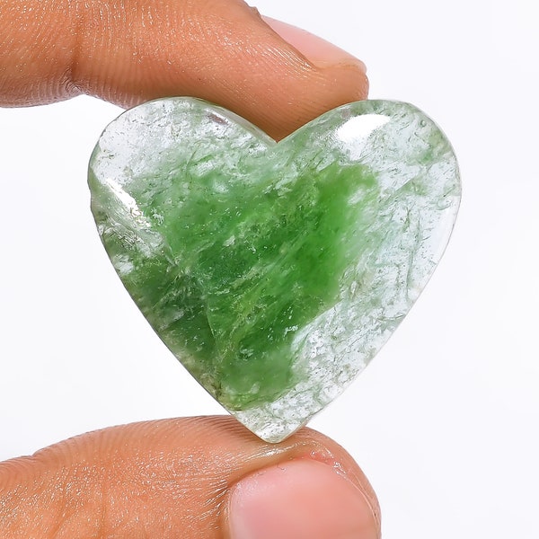 Fantastic Top Grade Quality 100% Natural Green Aventurine Heart Shape Cabochon Gemstone For Making Jewelry 39.5 Ct. 29X31X7 mm HS-352