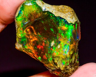 ファイア フラッシュオパール 原石、天然エチオピア産ウォーター
