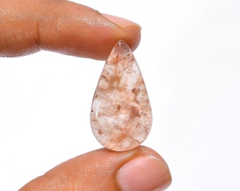 Wonderful Top Grade Quality 100% Natural Red Zuby Quartz Pear Shape Cabochon Loose Gemstone For Making Jewelry 16 Ct. 26X15X5 mm BS-28594