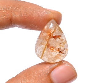 Terrific Top Grade Quality 100% Natural Red Zuby Quartz Pear Shape Cabochon Loose Gemstone For Making Jewelry 15 Ct. 21X16X5 mm BS-28593