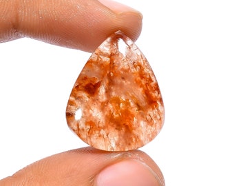 Exclusive Top Grade Quality 100% Natural Red Zuby Quartz Pear Shape Cabochon Loose Gemstone For Making Jewelry 22.5 Ct. 24X19X6 mm BS-28602
