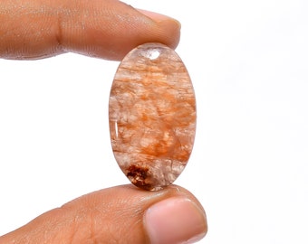 Amazing Top Grade Quality 100% Natural Red Zuby Quartz Oval Shape Cabochon Loose Gemstone For Making Jewelry 28 Ct. 30X18X6 mm BS-28595