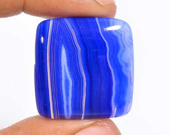 Mind Blowing A One Quality 100% Natural Blue Botswana Agate Cushion Shape Cabochon Loose Gemstone For Making Jewelry 27X26X6mm 40.5 Ct HS718