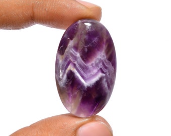 Fantastic Top Grade Quality 100% Natural Chevron Amethyst Oval Shape Cabochon Loose Gemstone For Making Jewelry 46 Ct. 35X22X7 mm BS-28628